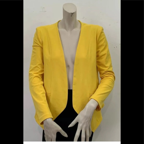 Bisou Bisou Jackets & Blazers - BISOU BISOU SUNSHINE YELLOW CROPPED JACKET